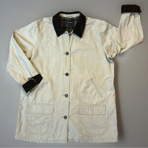 VTG Land's End Adirondack Chore Barn Coat Jacket Plaid Lined Corduroy 90s